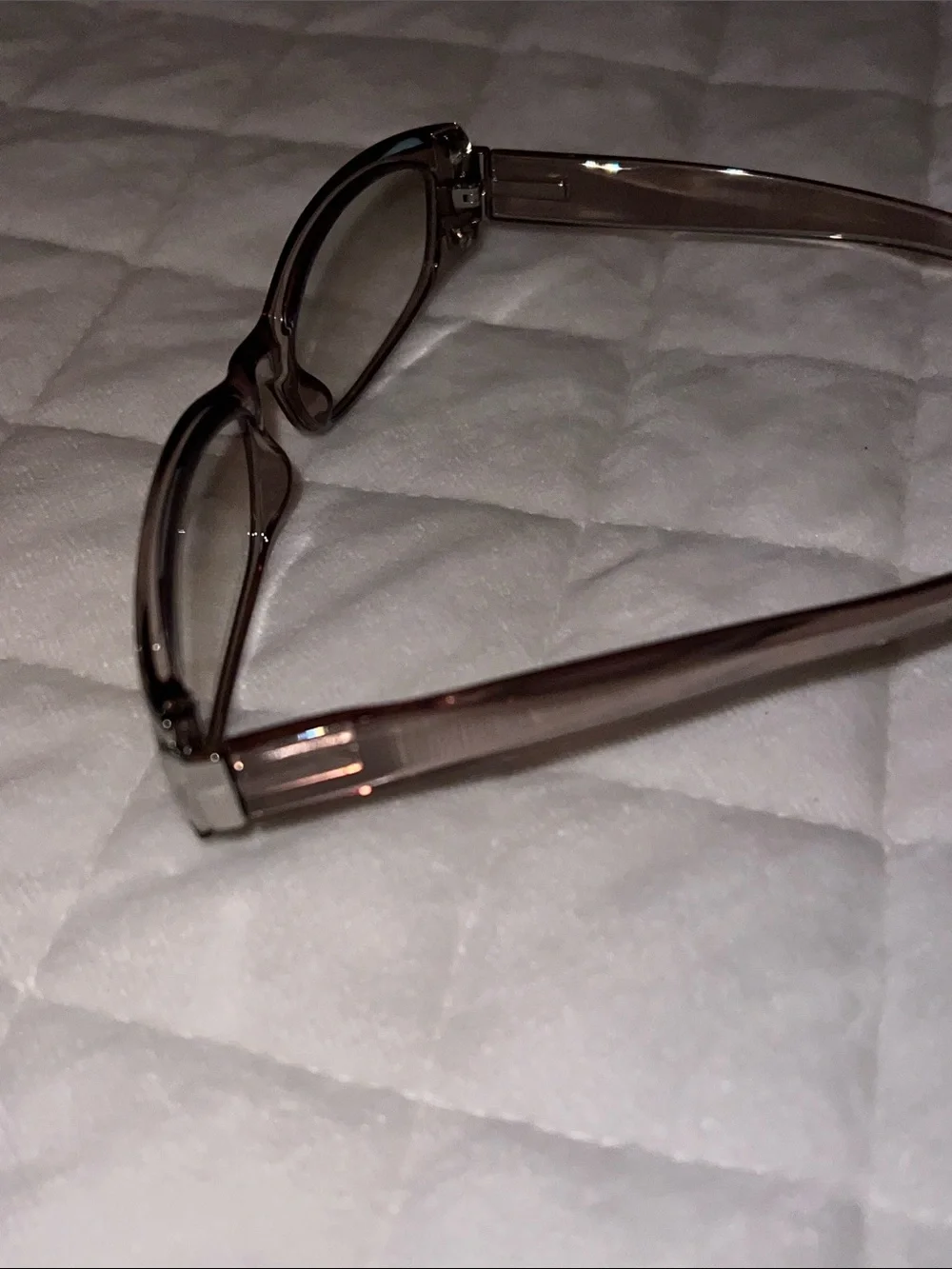 Yves Saint Laurent Brown Translucent Oval Sunglasses with White Case